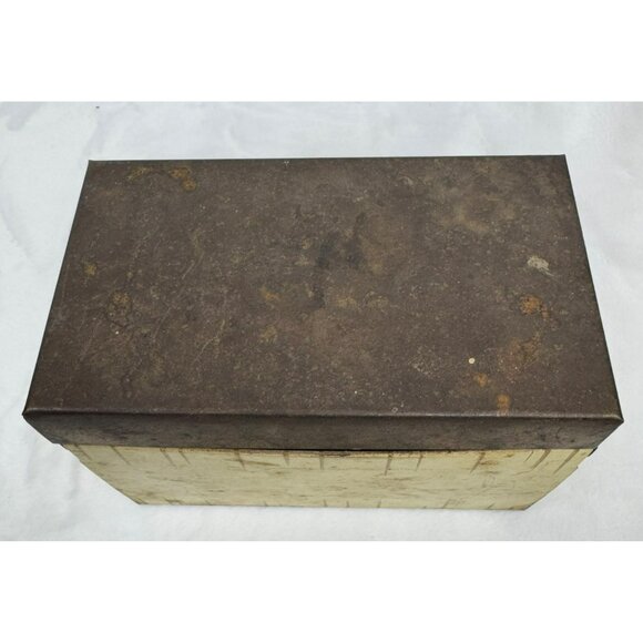 Vintage J. Chen & Co. Rustic Recipe Card Tin Box Retro Bicentennial Kitsch 1970s - Picture 7 of 10